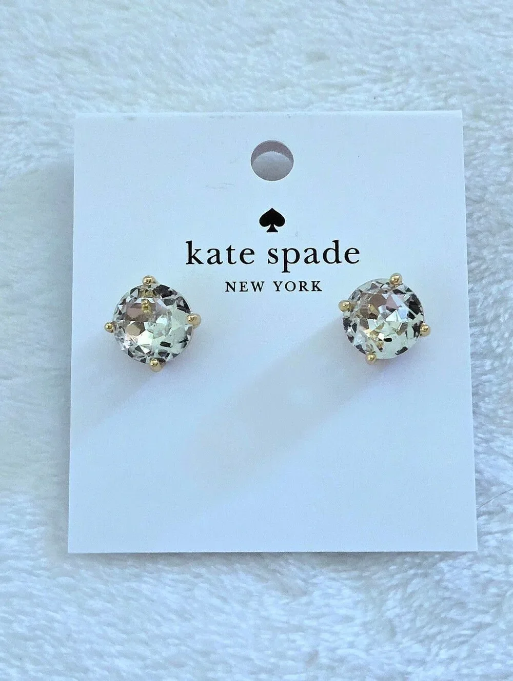 Kate Spade♠️ 4-Prong Set Clear Stud Earrings